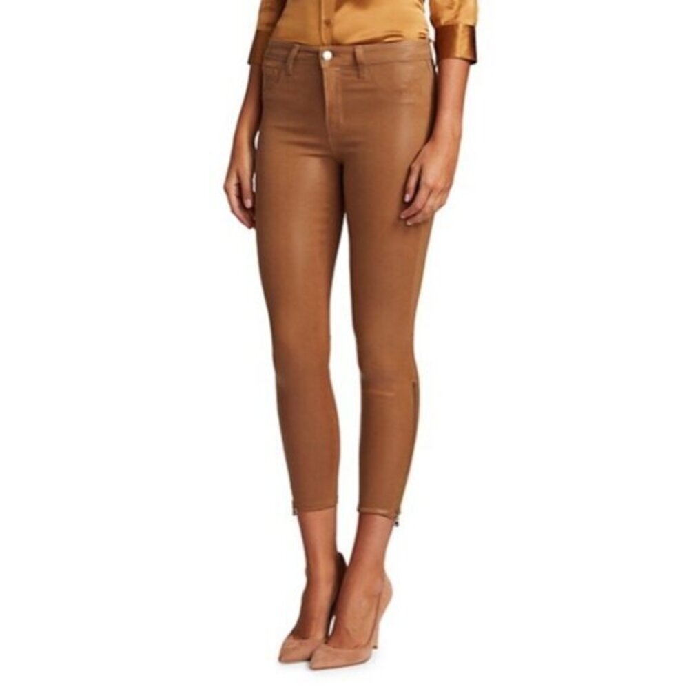 L'AGENCE Sabine High-Rise Ankle Coated Skinny Jeans SZ 27 NWT $275